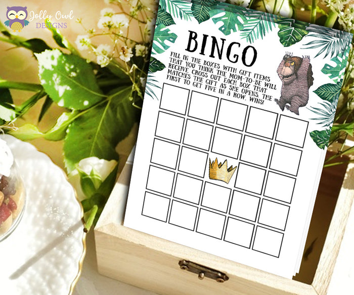 Where The Wild Things Are Baby Shower Games Bundle Set