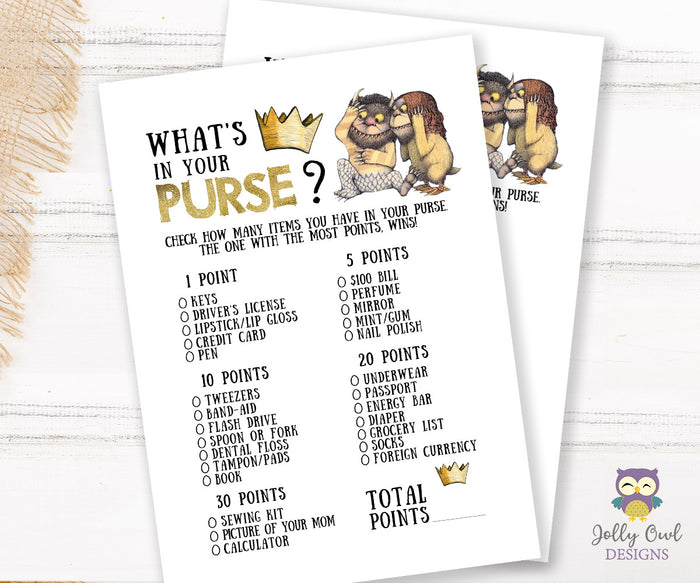 Where The Wild Things Are Baby Shower Games Bundle Set