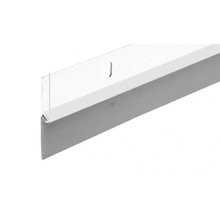 White Aluminum Entry Door Sweep with Vinyl Seal – Bottom Weatherstrip for Exterior Doors - Reflect Window & Door