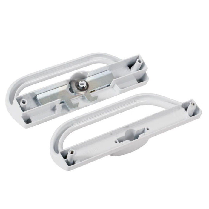 White Sliding Glass Door Security Handle – Keyed Surface Mount - Reflect Window & Door
