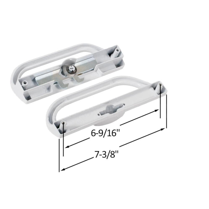 White Sliding Glass Door Security Handle – Keyed Surface Mount - Reflect Window & Door