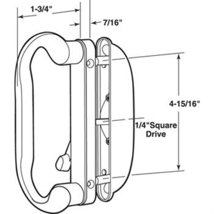 Sliding Glass Patio Door Handle – Mortise - Style with 4 - 15/16" Screw Hole Spacing – Replacement Handle Set - Reflect Window & Door
