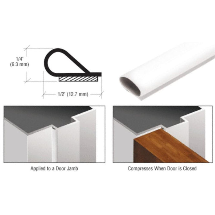 White Self - Adhesive Santoprene Weatherstrip – Flexible Door & Window Seal Strip - Reflect Window & Door