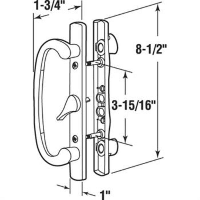 Patio Door 8 - 1/2" Mortise - Style Handle 3 - 15/16" Screw Holes - Reflect Window & Door