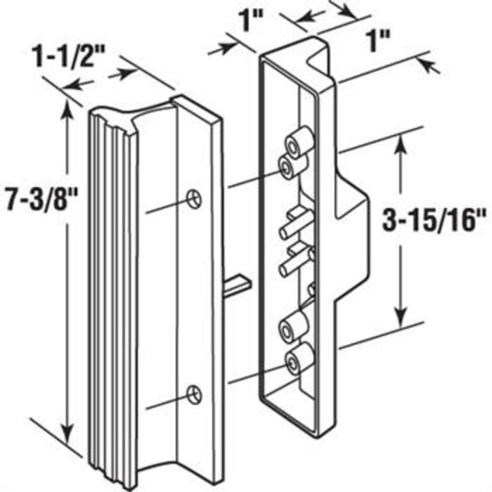 Sliding Glass Patio Door Standard Mortise - Style Handle 3 - 15/16" Screw Holes - Reflect Window & Door