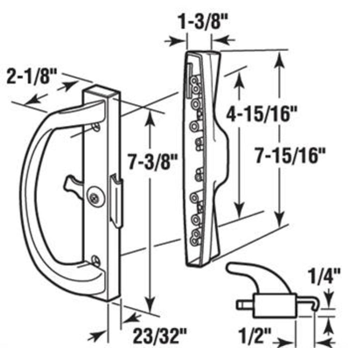 Sliding Glass Door Handle Set with 4 - 15/16" Hole Centers - Reflect Window & Door