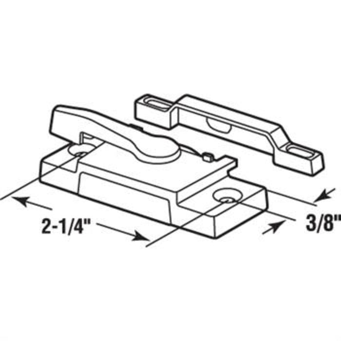 Window Lock With 2 - 1/4" Screw Holes With 3/8" Hole Backset With Lug - Reflect Window & Door