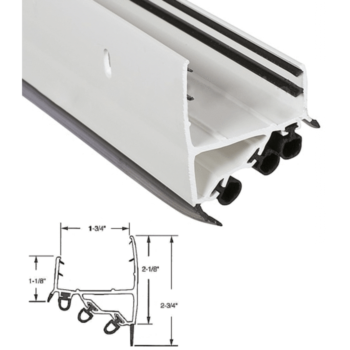 Residential Entry Door Shoe with Black Rubber Fins for Willmar Doors - Reflect Window & Door