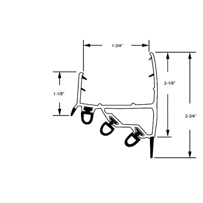 Residential Door Bottom Shoe with Rubber Fins – Compatible with Willmar Entry Doors - Reflect Window & Door