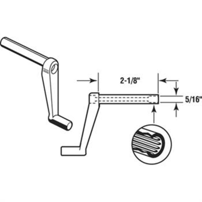Window Crank Handle; 2 - 1/8" Stem Length - Reflect Window & Door