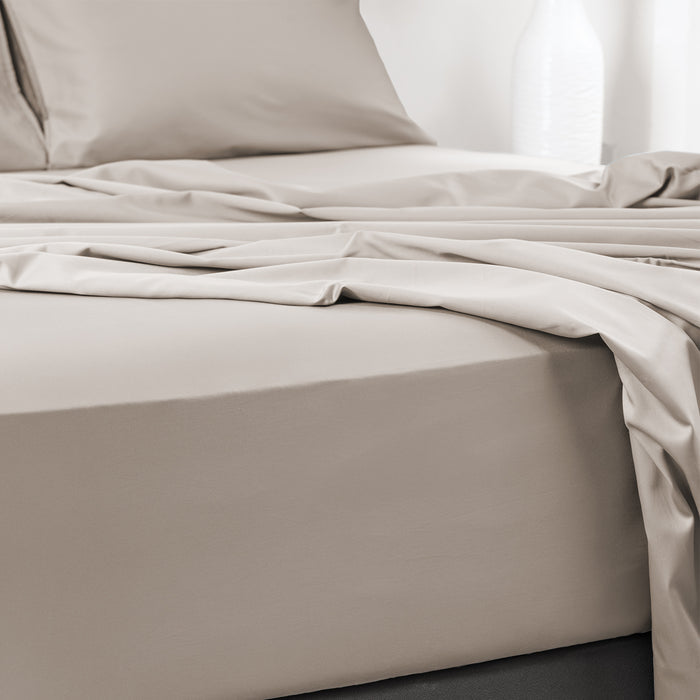 Wink Bed Linens 4 Piece Flat Sheet Set in gray, shown in a room setting