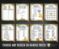 Winnie The Pooh Baby Shower Games Bundle Set