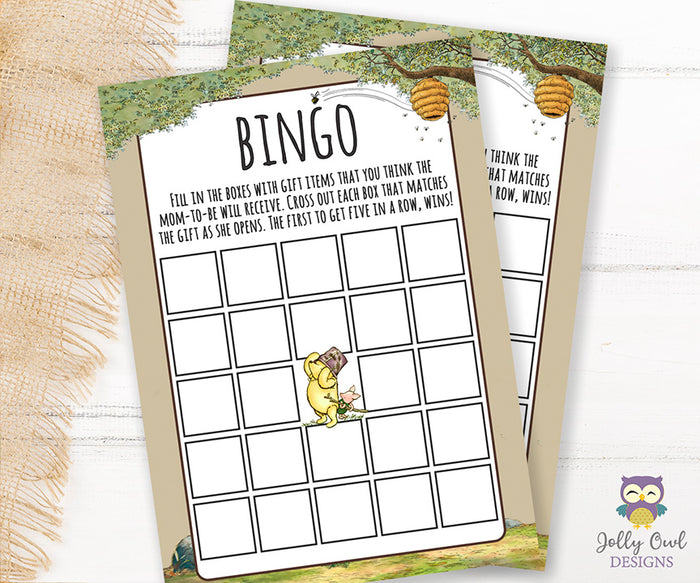 Winnie The Pooh Baby Shower Games Bundle Set