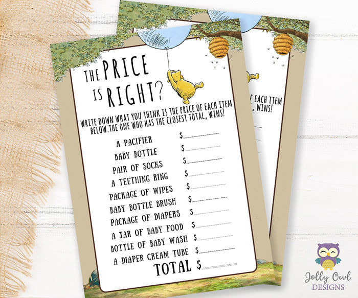 Winnie The Pooh Baby Shower Games Bundle Set