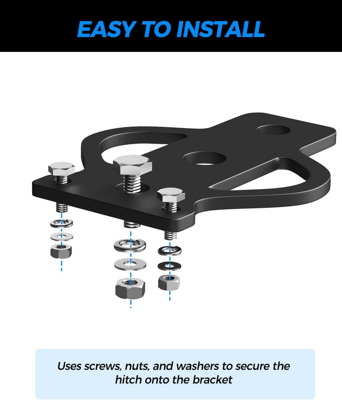 Xprite ATV/UTV 3-Way Hitch Adapter, 3500 lbs Steel Hitch Mount with Bolt