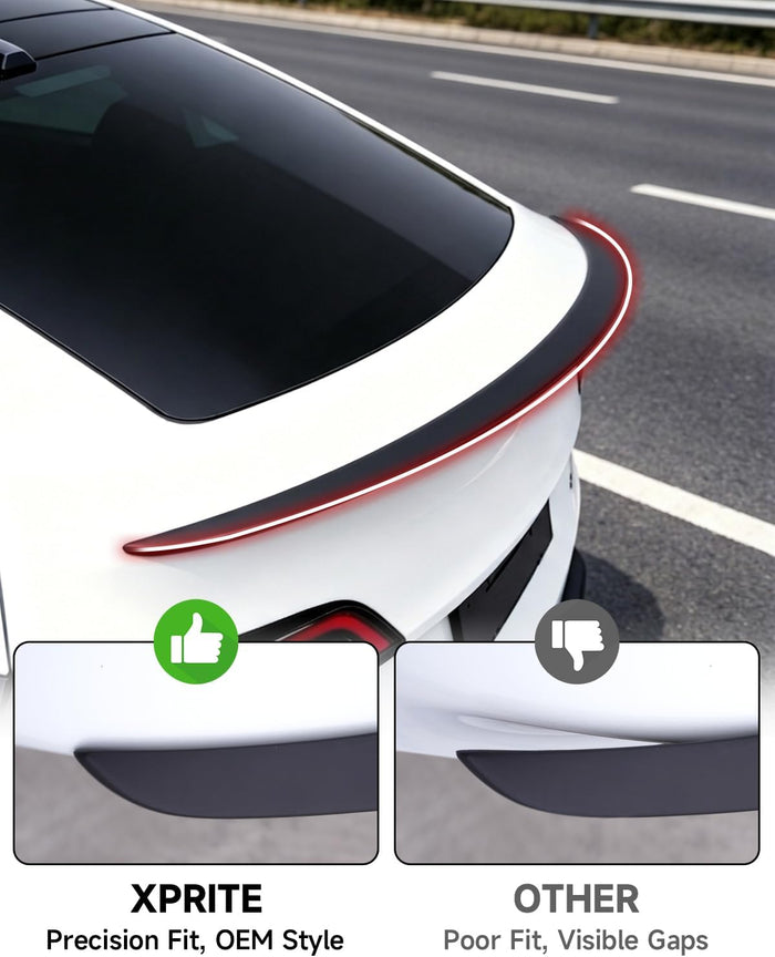 Xprite Matte Black ABS Rear Trunk Spoiler Compatible with Tesla Model Y 2020-2024