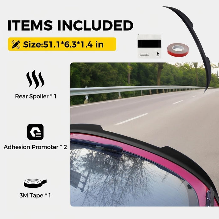 Xprite Matte Black Spoiler Compatible with Honda Civic Hatchback 2021-2026 11th Gen