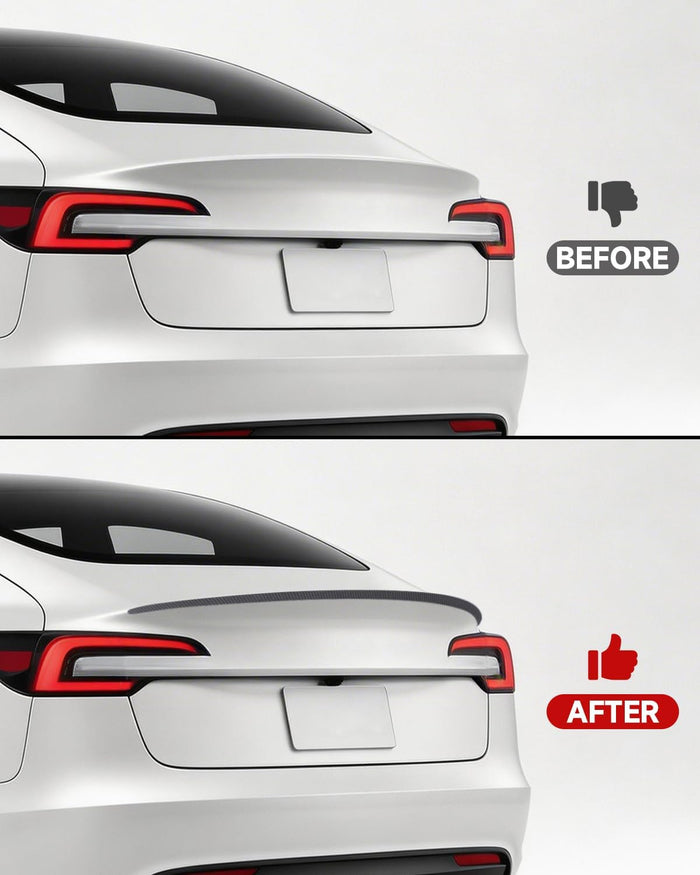 Xprite Matte Carbon Fiber Rear Spoiler, Aerodynamic ABS Trunk Lip Wing for Tesla Model 3 Highland 2024-2026, OEM Fit