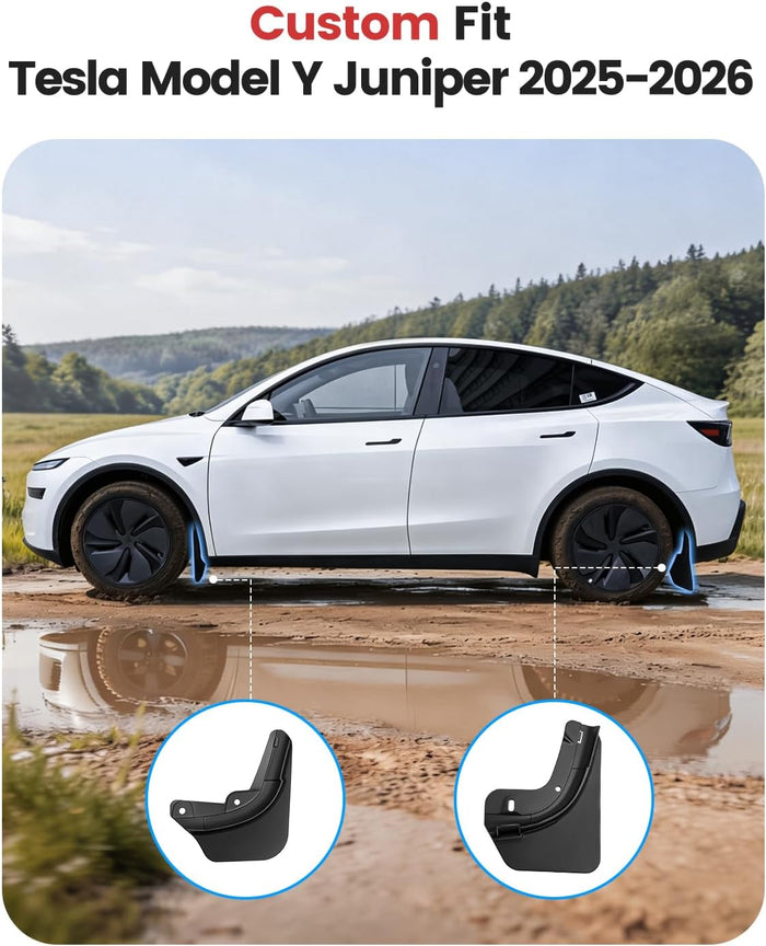 Xprite Mud Flaps for Tesla Model Y Juniper 2025–2026 - No-Drill Splash Guards Set