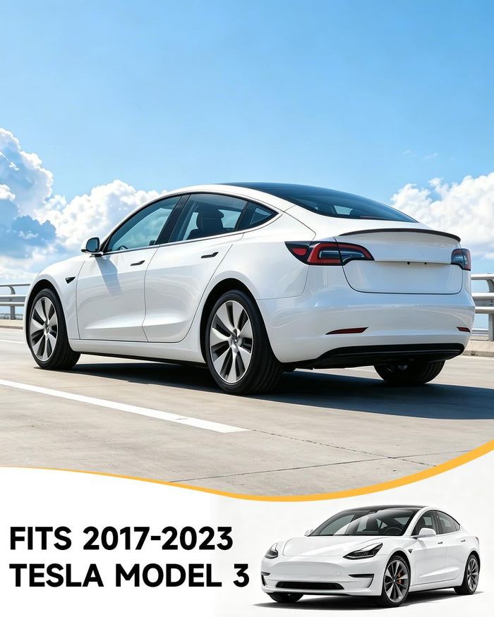 Xprite Rear Spoiler for Tesla Model 3 2017–2023 Matte Carbon Fiber Trunk Lip Wing