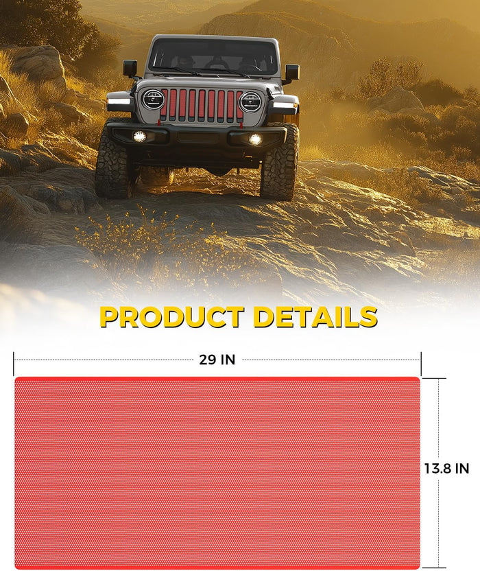 Xprite Red Grill Insert Compatible with Jeep Wrangler JL JT 2018-2026