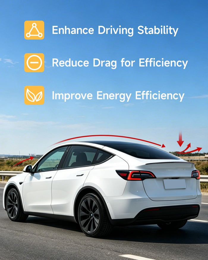 Xprite Tesla Model Y Rear Trunk Spoiler 2020–2024 Glossy Carbon Fiber OEM Style Wing