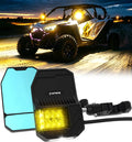 Xprite UTV Side Mirrors with Amber LED Spot Lights, Signals & Puddle Light For Round Tube Roll Cage