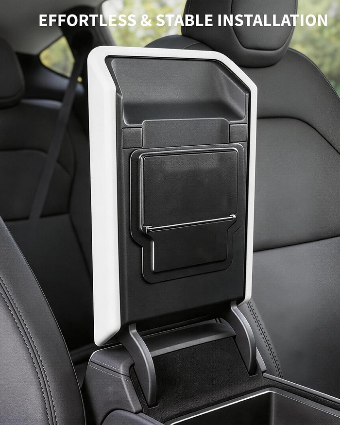 Xprite White TPE Center Console Cover for 2025-2026 Tesla Model Y Juniper & Model 3 Highland | Waterproof Anti-Slip Console Protector