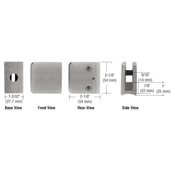 Z - Series Large Square Clamp for 3/8" Glass - Reflect Window & Door