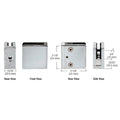 Z - Series Square Type Flat Base Stainless Steel Clamp for 1/4" and 5/16" Glass - Reflect Window & Door