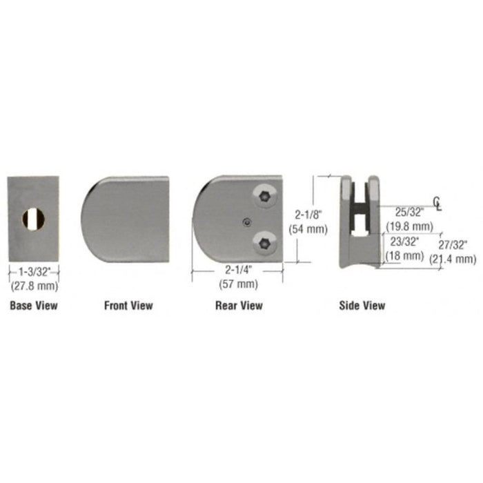 Z - Series Zinc Large Round Clamp for 3/8" Glass - Reflect Window & Door
