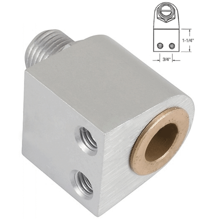 Zimmcor Commercial Aluminum Door Pivot - Bottom Door Portion - Aluminum - Reflect Window & Door