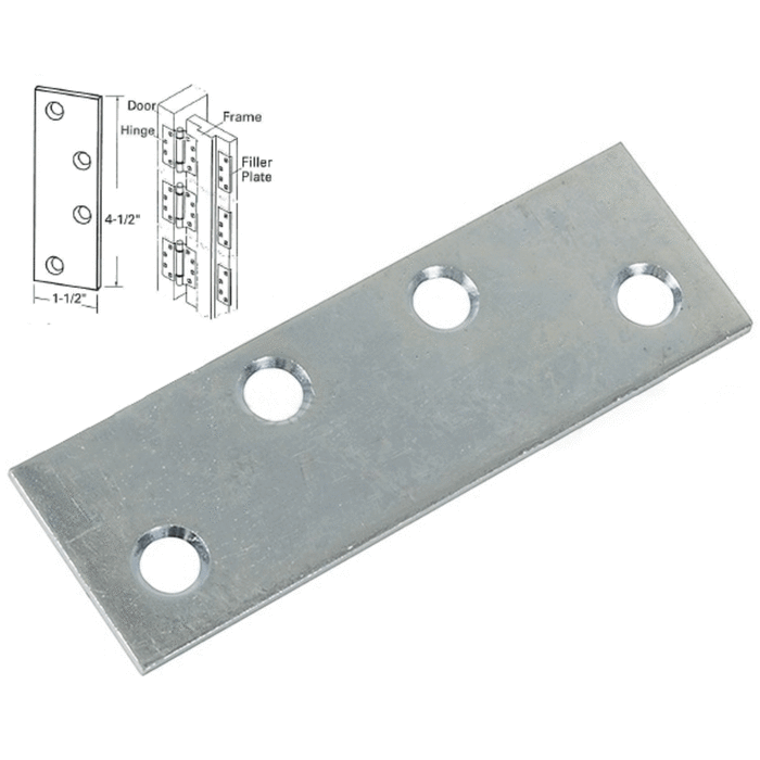 Entry Door Zinc Butt Hinge Filler Plate - Reflect Window & Door